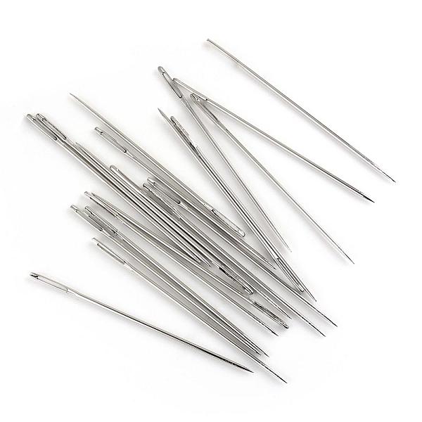 

PandaHall Iron Tapestry Needles, Platinum, 75x1.5mm, Hole: 10x0.8mm, about 20pcs/bag Iron