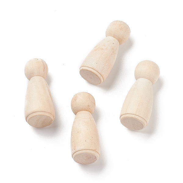 

PandaHall (Defective Closeout Sale for Wood Grains & Crackle)Unfinished Wood Female Peg Dolls People Bodies, for Kids Painting, DIY Crafts...