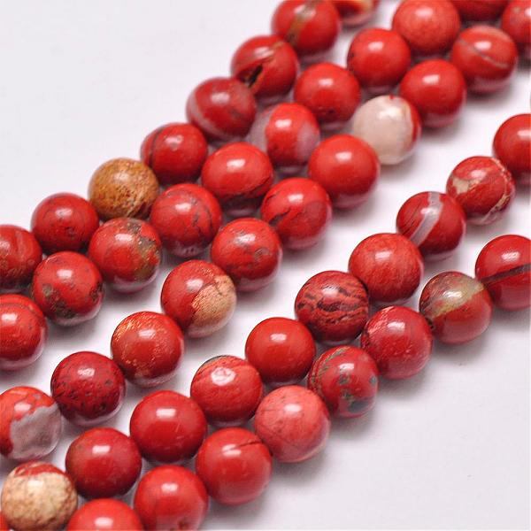 

PandaHall Natural Red Jasper Beads Strands, Round, Grade AB, Red, 4mm, Hole: 1mm, about 95pcs/strand, 15.5 inch Red Jasper Round Red