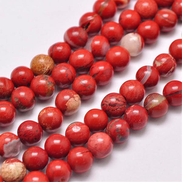 Chapelets De Perles En Jaspe Rouge Naturel