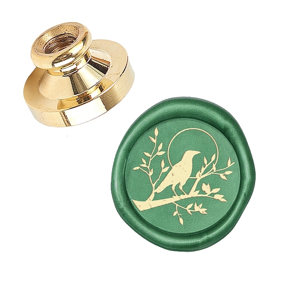 PandaHall DIY Scrapbook, Brass Wax Seal Stamp Head, Bird, Golden, 25x14mm Brass
