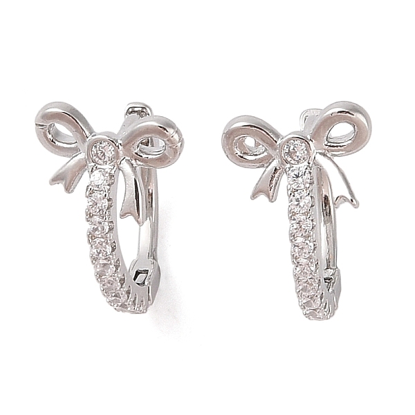 Boucle d'oreille en laiton avec zircone cubique transparente