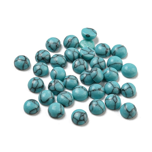 

PandaHall Dyed Handmade Synthetic Turquoise Cabochons, Half Round, 3x2mm Synthetic Turquoise Half Round