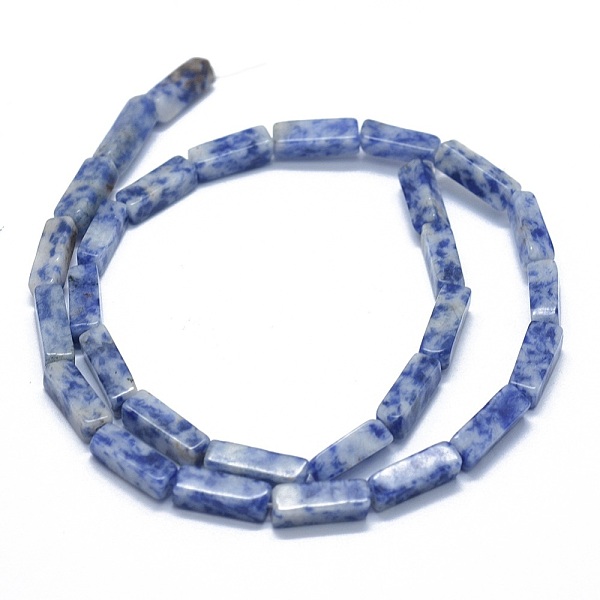 

PandaHall Natural Blue Spot Jasper Beads Strands, Cuboid, 12.5~13.5x3~5x3~4.5mm, Hole: 1mm, about 30~32pcs/strand, 15.1~15.9 inch...