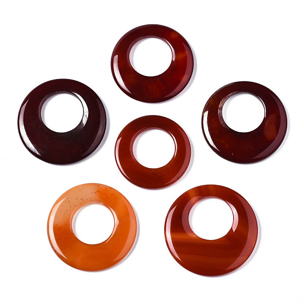 

PandaHall Natural Agate Pendants, Dyed, Flat Round, FireBrick, 48~57x6mm, Hole: 26~27mm Natural Agate Flat Round Red