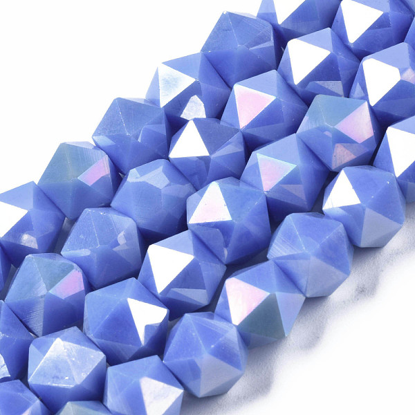 

PandaHall Electroplate Glass Beads Strands, AB Color Plated, Faceted, Star Cut Round Beads, Royal Blue, 8x6.5x4mm, Hole: 1.2mm, about...