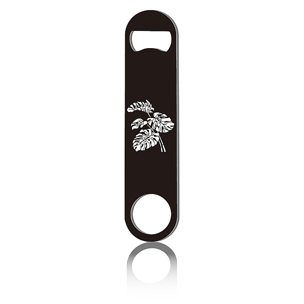 

PandaHall 430 Stainless Steel Bottle Openers, Laser Cut, Rectangle, Leaf, 178x40x2mm Stainless Steel Leaf