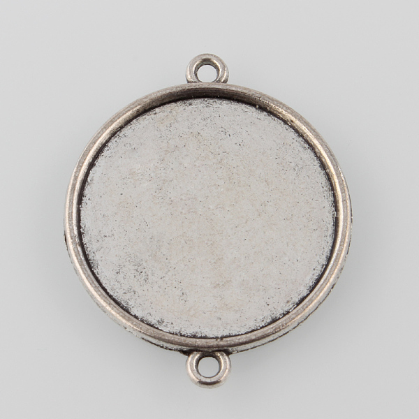 

PandaHall Tibetan Style Alloy Cabochon Connector Settings, Cadmium Free & Lead Free, Plain Edge Bezel Cups, Flat Round, Antique Silver, Tray...