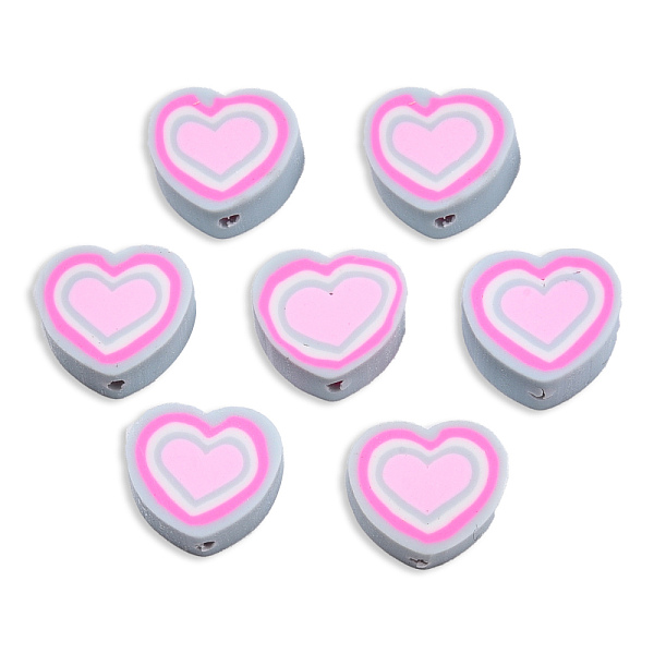 

PandaHall Handmade Polymer Clay Beads, Heart, Gainsboro, 8~10x9~10.5x4~5mm, Hole: 1.2mm Polymer Clay Heart Gray