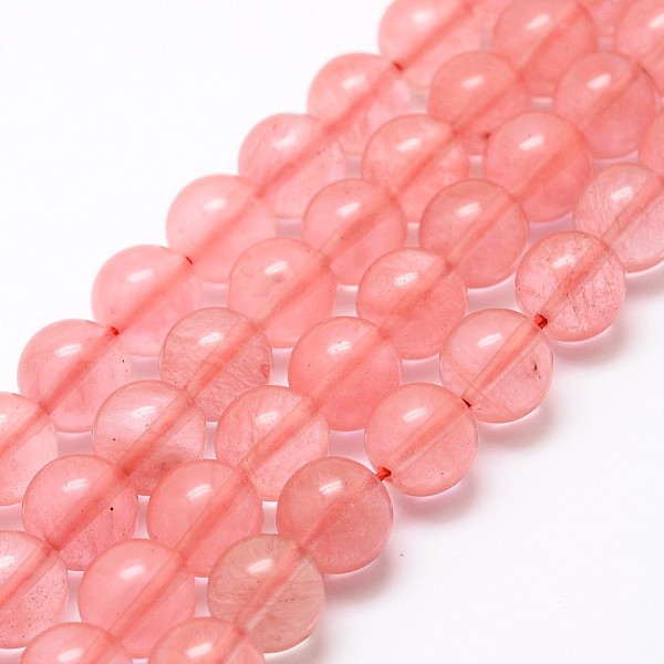 

PandaHall Cherry Quartz Glass Bead Strands, Round, 4mm, Hole: 1mm, about 90pcs/strand, 15 inch Cherry Quartz Glass Round