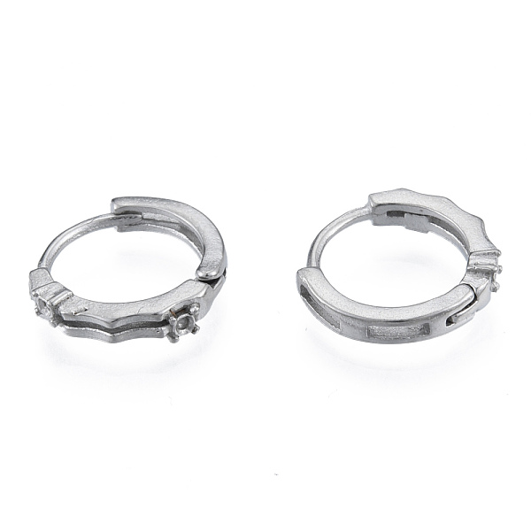

PandaHall 304 Stainless Steel Hoop Earrings Findings, Earring Settings for Rhinestone, Stainless Steel Color, 14x14.5x2.5mm, Pin: 1mm, Fit...