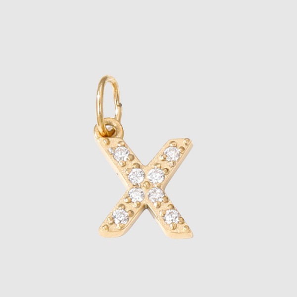 

PandaHall Stainless Steel Cubic Zirconia Pendants with Jump Rings, Real 14K Gold Plated, Long-Lasting Plated, Letter X, 8mm Stainless..., Clear