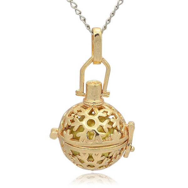 

PandaHall Golden Tone Brass Hollow Round Cage Pendants, with No Hole Spray Painted Brass Ball Beads, Dark Khaki, 35x25x21mm, Hole: 3x8mm...