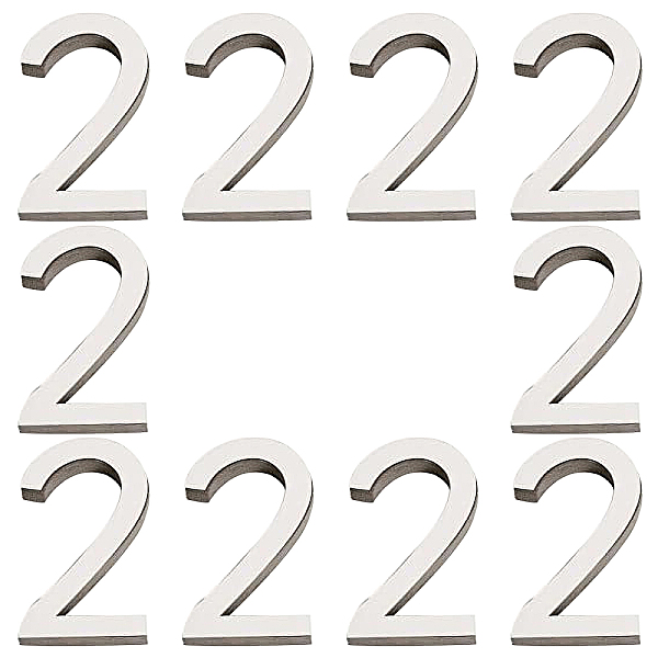 

PandaHall Acrylic Mirror Wall Stickers Decal, with EVA Foam, Number, Silver, Num.2, 84x50x1mm, Foam: 84x50x10.5mm Acrylic Number Silver