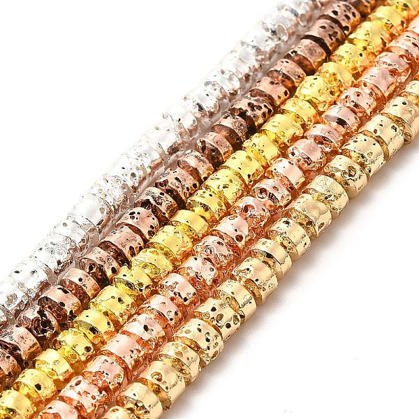

PandaHall Electroplated Natural Lava Rock Beads Strands, Column, Mixed Color, 3x4.5mm, Hole: 1mm, about 127~128pcs/strand, 15.75~15.94 inch...