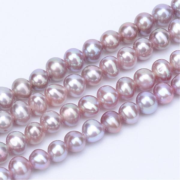 

PandaHall Natural Cultured Freshwater Pearl Beads Strands, Round, Old Rose, 3~3.5mm, Hole: 0.8mm, about 113pcs/strand, 14.17 inch Pearl..., Purple