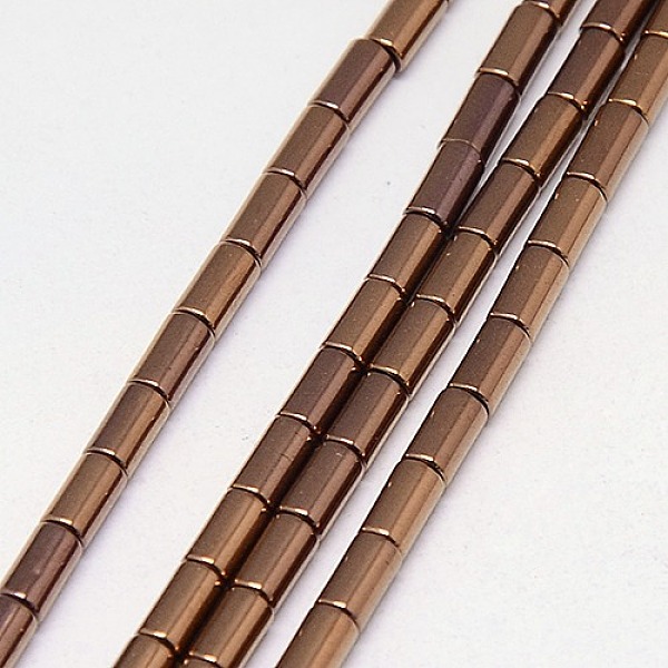 

PandaHall Electroplate Non-magnetic Synthetic Hematite Beads Strands, Column, Grade A, Copper Plated, 5x3mm, Hole: 1mm, about 80pcs/strand...