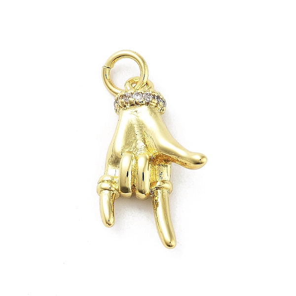 

PandaHall Rack Plating Palm Brass Micro Pave Cubic Zirconia Pendants, Cadmium Free & Lead Free, Long-Lasting Plated, Real 18K Gold Plated..., Clear