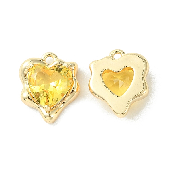 

PandaHall Brass Micro Pave Cubic Zirconia Charms, Heart Charm, Real 18K Gold Plated, Gold, 13x11x4.5mm, Hole: 1.2mm Brass+Cubic Zirconia...