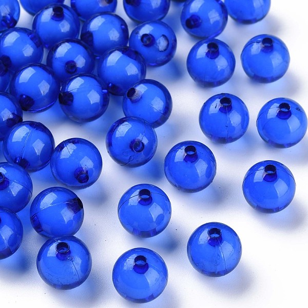 

PandaHall Transparent Acrylic Beads, Bead in Bead, Round, Royal Blue, 11.5x11mm, Hole: 2mm, about 520pcs/500g Acrylic Round
