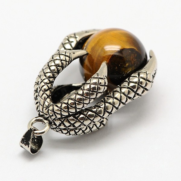 Vintage Natural Bezel Tiger Eye Pendants