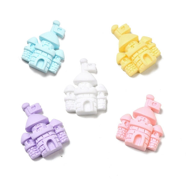 

PandaHall Opaque Resin Cabochons, Castle, Mixed Color, 30x24x9mm Resin Building Multicolor