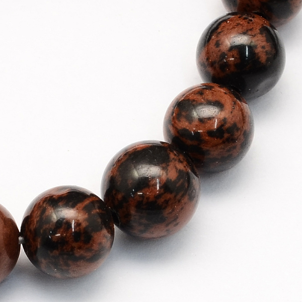 

PandaHall Natural Mahogany Obsidian Round Beads Strands, 8.5mm, Hole: 1.2mm, about 47pcs/strand, 15.5 inch Mahogany Obsidian Round