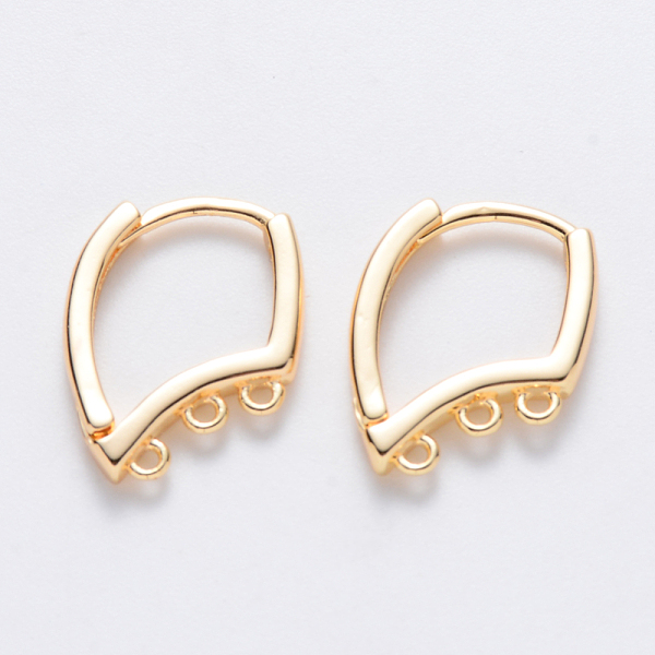 

PandaHall Brass Huggie Hoop Earring Findings, Nickel Free, with Horizontal Loop, Real 18K Gold Plated, 16.5x12.5x2.5mm, Hole: 1mm, Pin...