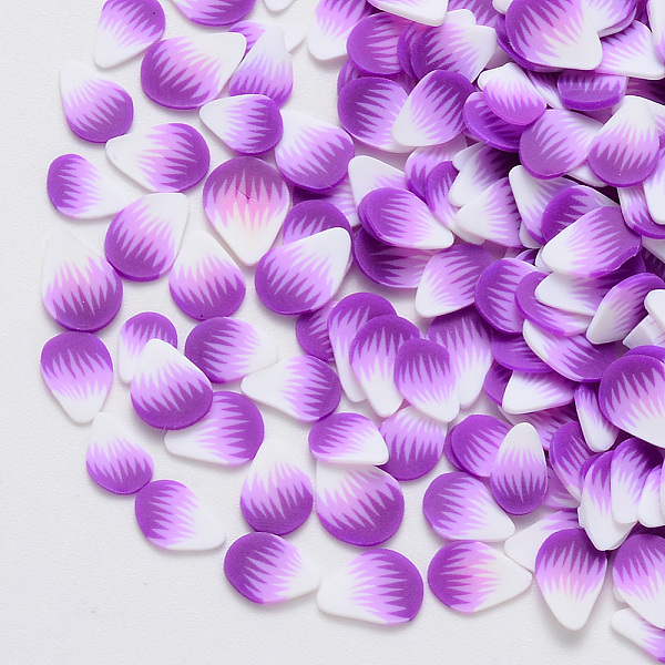 

PandaHall Handmade Polymer Clay Nail Art Decoration Accessories, Petal, Orchid, 5~7.5x4~6x0.3~1mm, about 100000pcs/1000g. Polymer Clay..., Purple