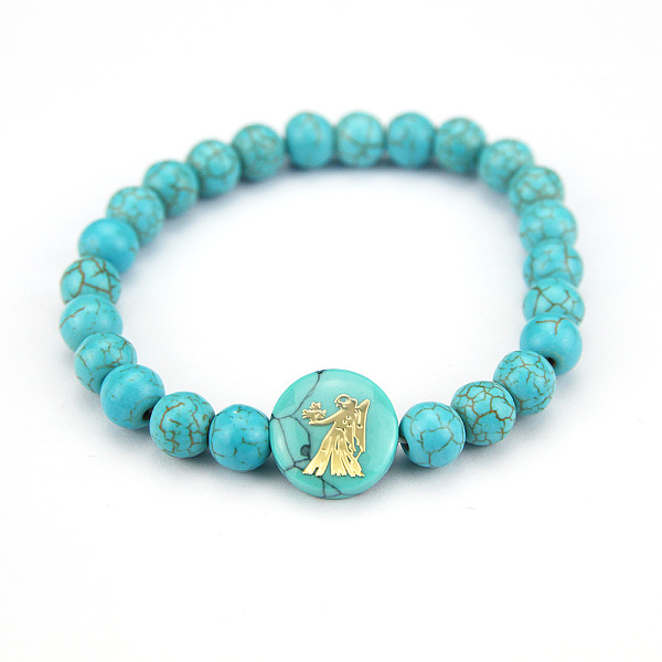 

PandaHall Minimalist European Style Constellation Synthetic Turquoise Beaded Stretch Bracelets for Women, Virgo Synthetic Turquoise Virgo