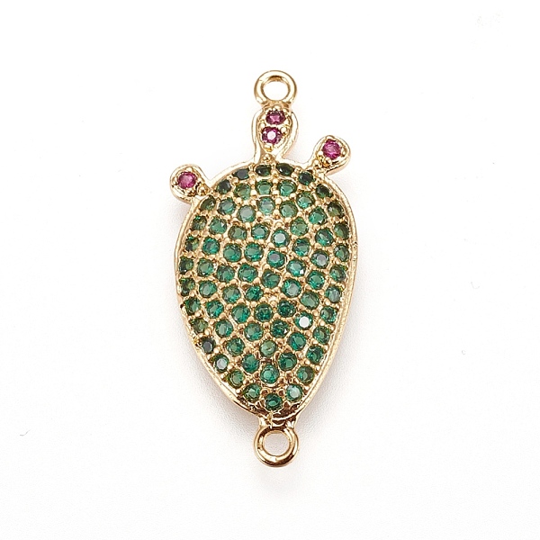 

PandaHall Brass Micro Pave Cubic Zirconia Links, Cactus, Colorful, Golden, 25x11x2.5mm, Hole: 1.2mm Brass+Cubic Zirconia Others