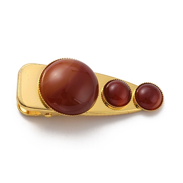 

PandaHall Natural Carnelian Alligator Hair Clips, with Iron Finding, Cadmium Free & Lead Free, 26~27x59~61x14~16mm Carnelian
