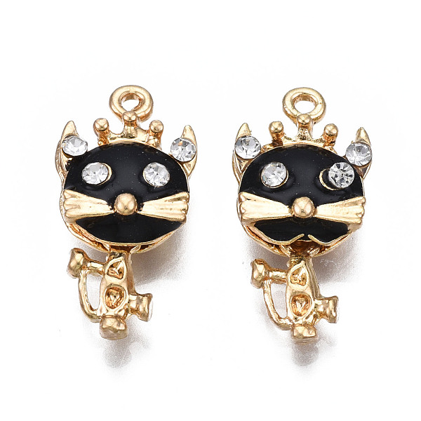 

PandaHall Rack Plating Alloy Enamel Pendants, with Crystal Rhinestone, Cadmium Free & Nickel Free & Lead Free, Mouse, Black, 22x11x6.8mm...