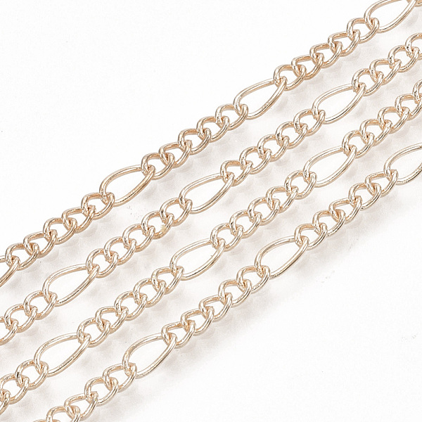 

PandaHall Brass Coated Iron Figaro Chain Necklace Making, with Lobster Claw Clasps, Rose Gold, 32 inch(81.5cm) Iron