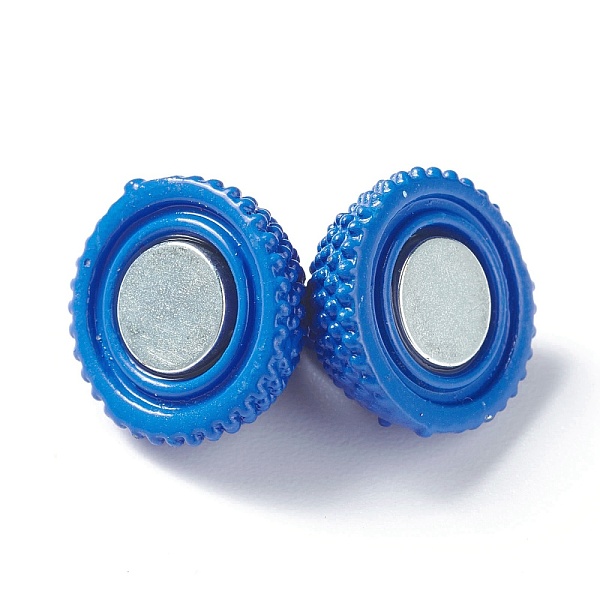 

PandaHall Brass Colored Magnetic Clasps with Loops, Round, Royal Blue, 19x12.5mm, Hole: 1mm Brass Round
