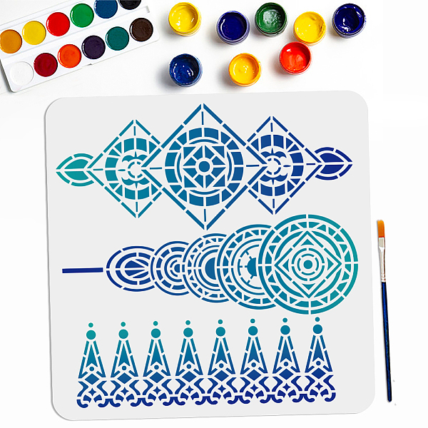

PandaHall MAYJOYDIY US 1Pc PET Hollow Out Drawing Painting Stencils, for DIY Scrapbook, Photo Album, with 1Pc Art Paint Brushes, Mixed...