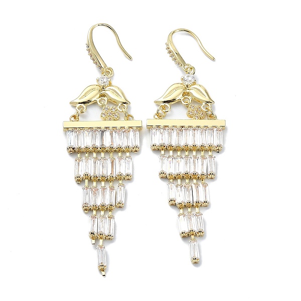 

PandaHall Teardrop Brass Micro Pave Cubic Zirconia Chandelier Earrings, Tassel Earrings, Long-Lasting Plated, Golden, 68x20mm Cubic Zirconia...