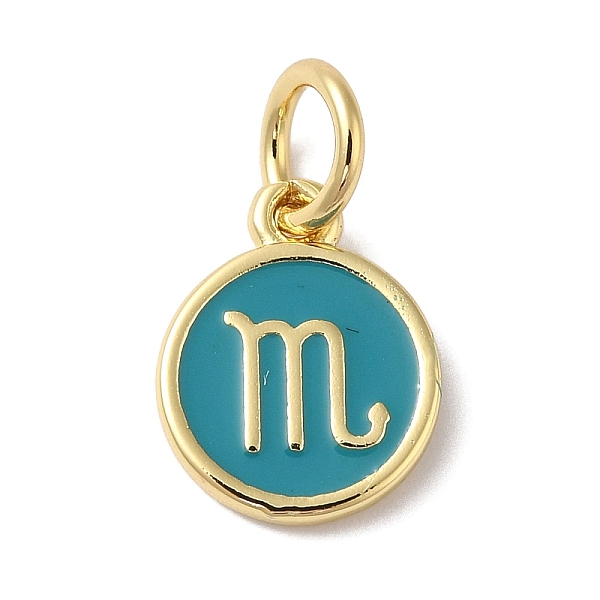 

PandaHall Real 18K Gold Plated Brass Enamel Charms, with Jump Ring, Long-Lasting Plated, Lead Free & Cadmium Free, Flat Round with Scorpio...