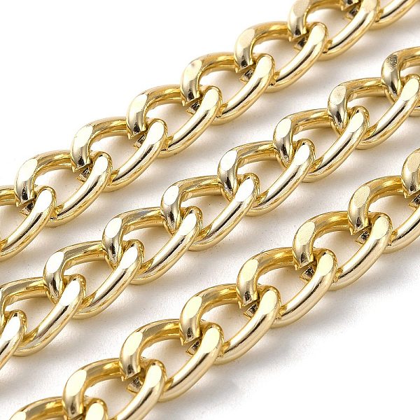 

PandaHall Oxidation Aluminum Diamond Cut Faceted Curb Chains, Twisted Chains, Unwelded, with Spool, Light Gold, 10x7x3mm, about 131.23 Feet...