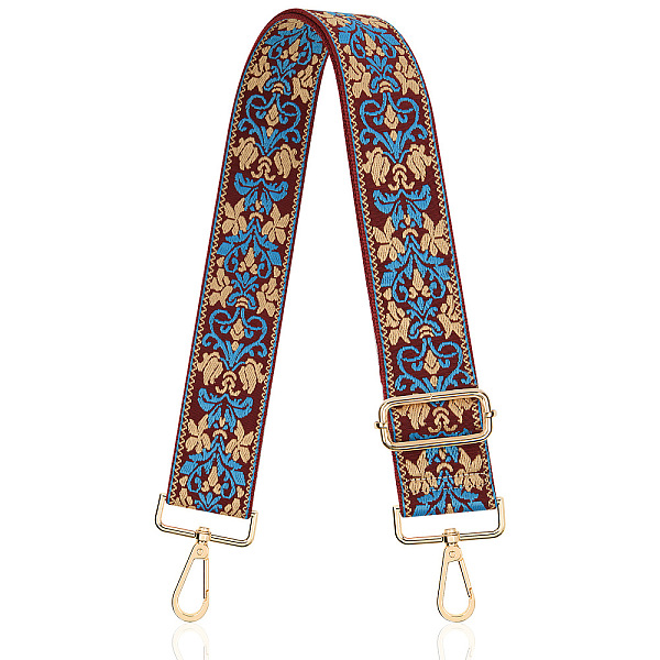 

PandaHall Ethnic Style Embroidered Adjustable Strap Accessory, Dodger Blue, 130x5cm Cotton