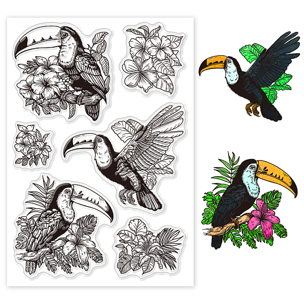 

PandaHall Custom PVC Plastic Clear Stamps, for DIY Scrapbooking, Photo Album Decorative, Cards Making, Bird, 160x110x3mm Plastic Bird Clear