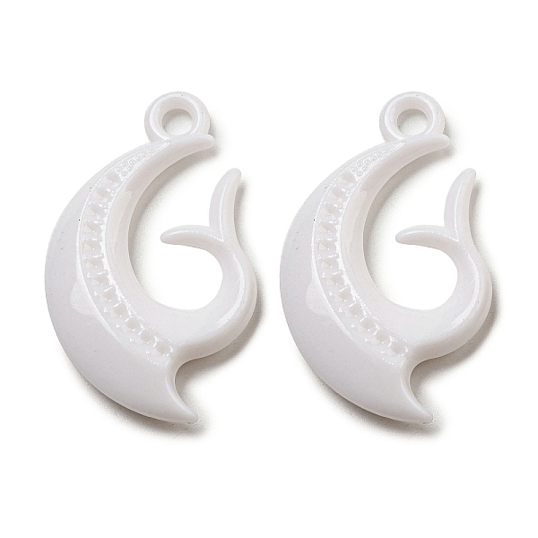 

PandaHall Opaque Acrylic Pendants, Moon and Fishtail, 38x23x5.5mm, Hole: 3.5mm, about 315pcs/500g Acrylic Others White