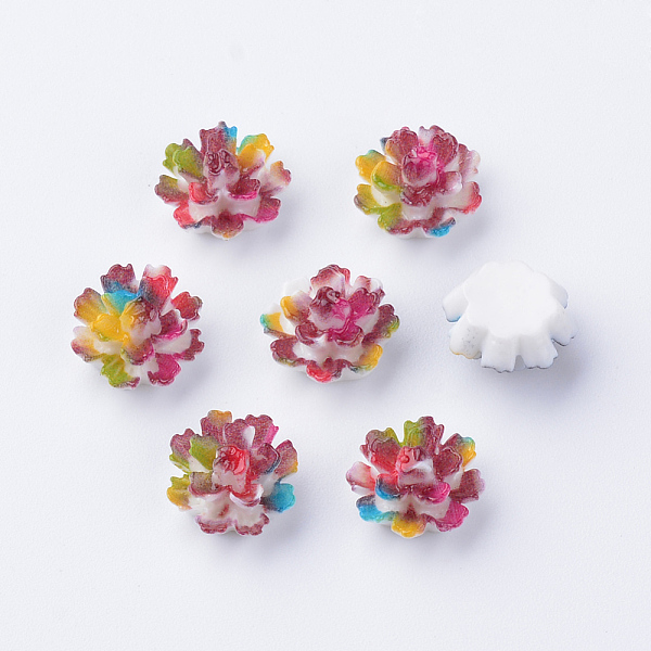 

PandaHall Spray Painted Resin Cabochons, Flower, Saddle Brown, 10x6.5mm Resin Flower