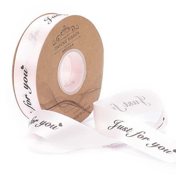

PandaHall Polyester Grosgrain Ribbons, with Word Just For You, for Gifts Wrapping Party, Lavender Blush, 1 inch(25mm), 45m/Roll Polyester...