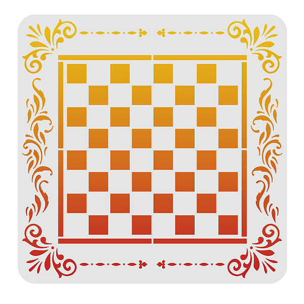

PandaHall FINGERINSPIRE Modern Checkerboard Template 30x30cm Painting Chess Checkers Lined Gameboard Family Game Home Decor Gift Best Vinyl..., White
