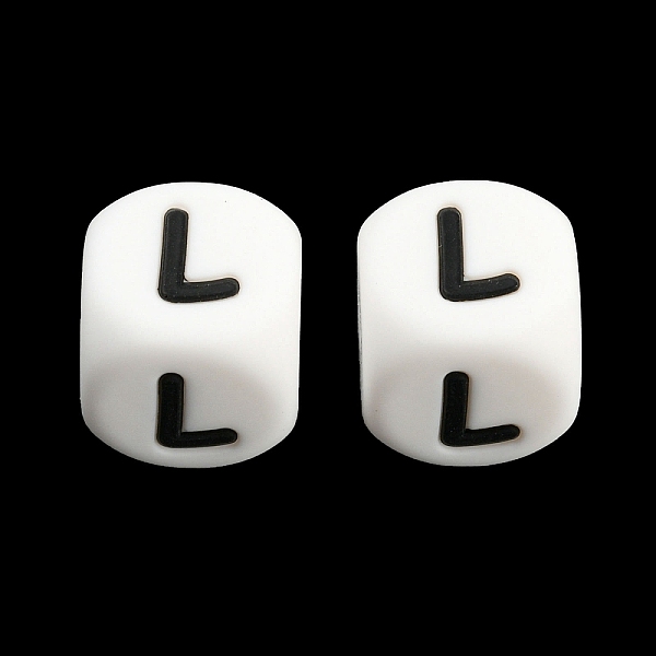 

PandaHall 20Pcs White Cube Letter Silicone Beads 12x12x12mm Square Dice Alphabet Beads with 2mm Hole Spacer Loose Letter Beads for Bracelet...