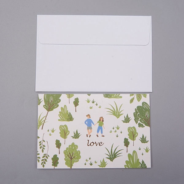 

PandaHall Envelope and Floral Pattern Thank You Cards Sets, for Mother's Day Valentine's Day Birthday Thanksgiving Day, Olive Drab..., Green