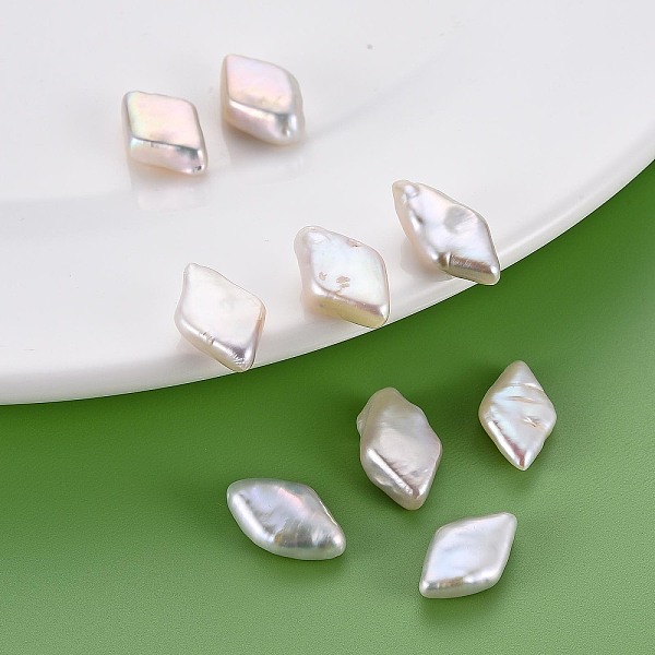 

PandaHall Natural Keshi Pearl Beads, Cultured Freshwater Pearl, No Hole/Undrilled, Rhombus, Seashell Color, 15~18x9~11x4~6mm Keshi Pearl...
