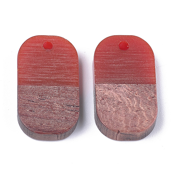 

PandaHall Resin & Walnut Wood Pendants, Oval, FireBrick, 20.5x11.5x3mm, Hole: 2mm Resin+Wood Oval Red