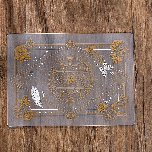 

PandaHall Plastic Cutting Mat, Cutting Board, for Craft Art, Rectangle with Flower Pattern, Clear, 22x30cm Plastic Rectangle Clear